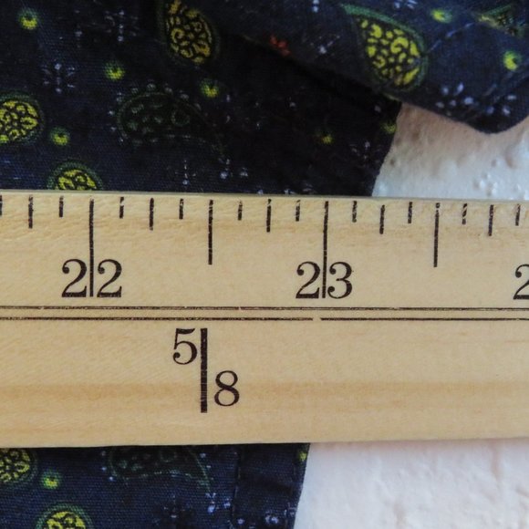 Denim & Flower* Men's Short Sleeve Button Down Curved Hem BOHO Shirt~ Size Large - Picture 8 of 12